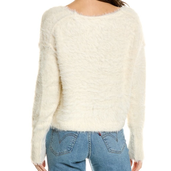 🆕 Free People V Neck Fuzzy Sweater - Picture 2 of 11